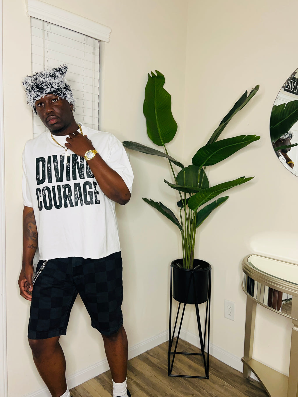 “Divine Courage “ Signature Tee (White/Black)