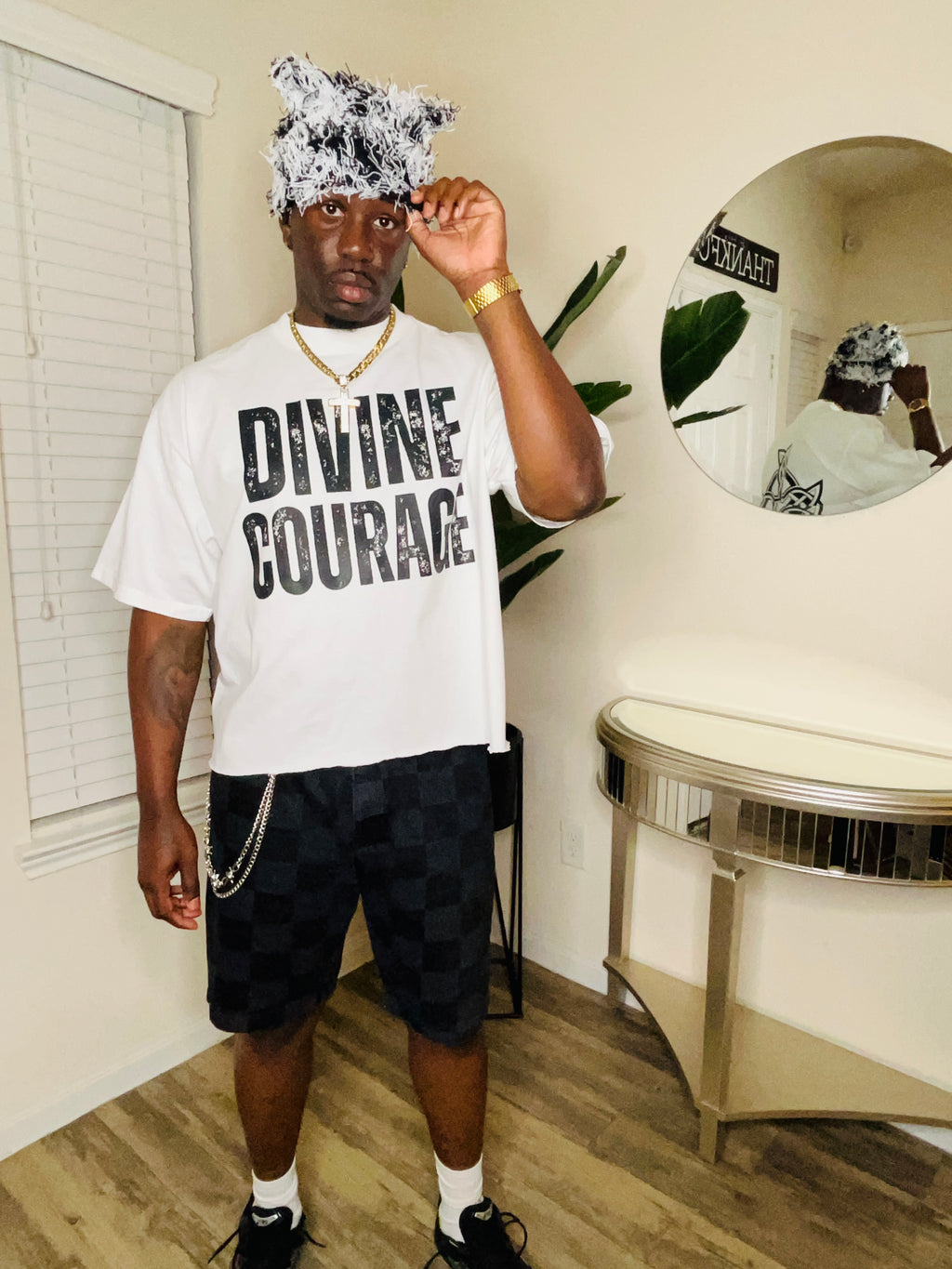 “Divine Courage “ Signature Tee (White/Black)